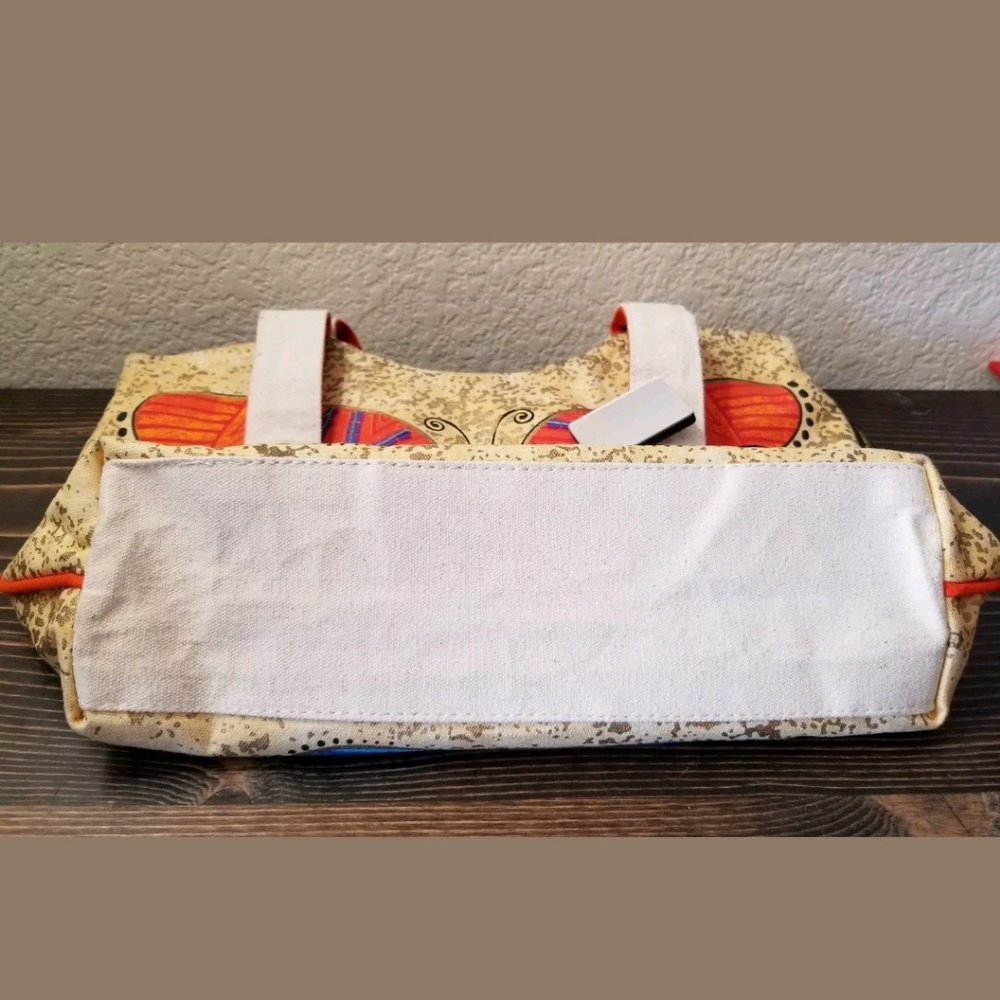 Laurel Burch Canvas Butterfly Purse Tote Handbag - Picture 8 of 8